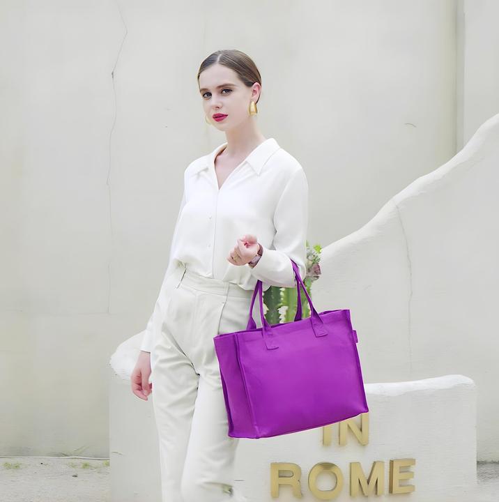 Produktbild Only-Bags.Store Canvas Tote Bag, grosse Handtasche Shopper Bag Travel Tote Work Bag mit Schulterriemen und