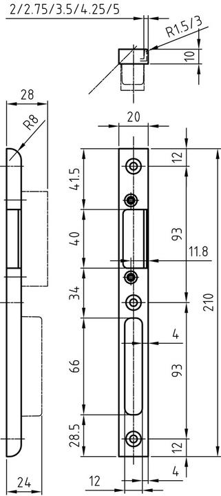 Produktbild Glutz Kappenschliessbleche E-1130 (Schliessblech)