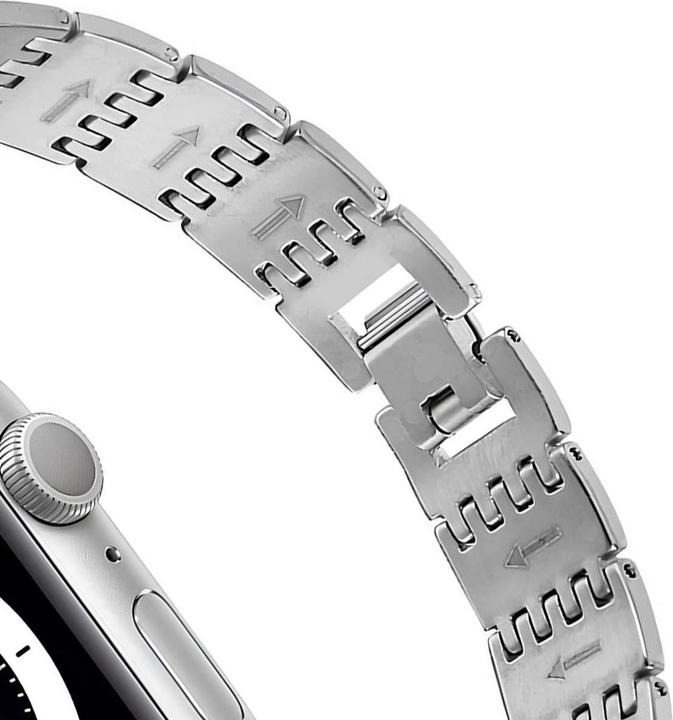 Produktbild EKO Uhrenarmband Edelstahl Strass Silber (20 mm, Edelstahl)