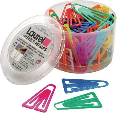 Actual product image Laurel Paper clips assorted colours 60 mm long 75 pieces (75 x)
