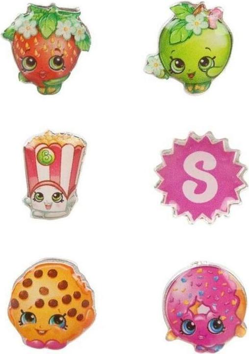 Immagine prodotto Shopkins Set di orecchini con statuetta per ragazza, confezione da 6 pezzi in metallo (100% materiale sintetico)