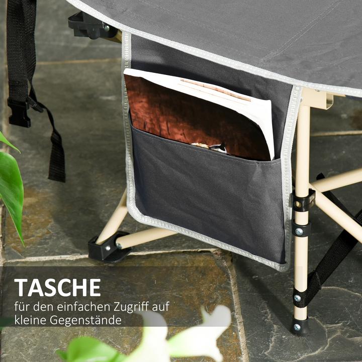 Produktbild Outsunny Campingbett Stahl, Oxfordstoff Grau