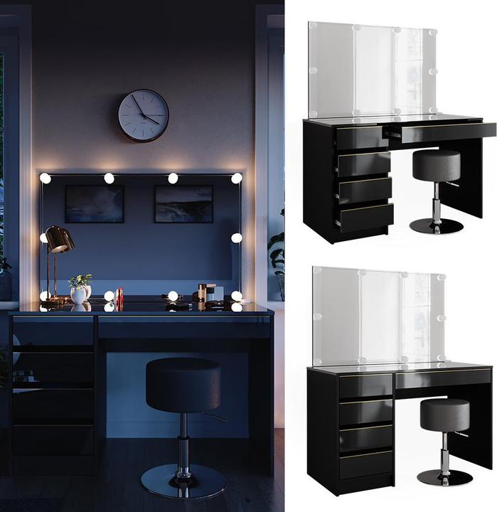 Image du produit Vicco Sherry avec éclairage LED et tabouret (120 x 75 x 55 cm)