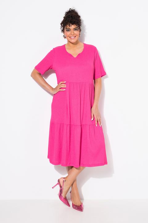 Produktbild Ulla Popken Stufenkleid, A-Linie, Rundhalsausschnitt, Halbarm (56)