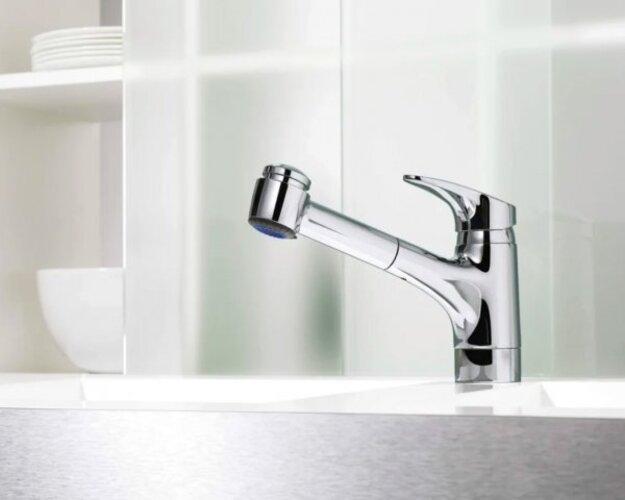 Hansa HANSAMIX kitchen faucet, connection flexible pressure hoses, 235 mm projection, 01382283