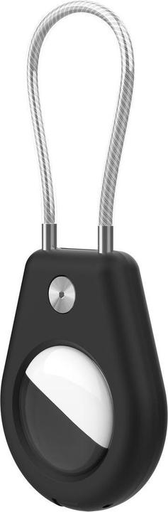 Actual product image Hurtel Apple AirTag Case with Steel Cable - Black + White (2 pieces)