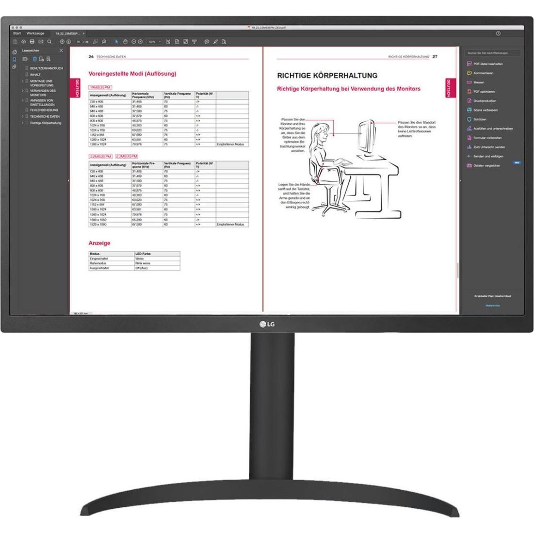 LG 27" 27BP55U-B (3840 x 2160 Pixel, 27"), Monitor, Schwarz