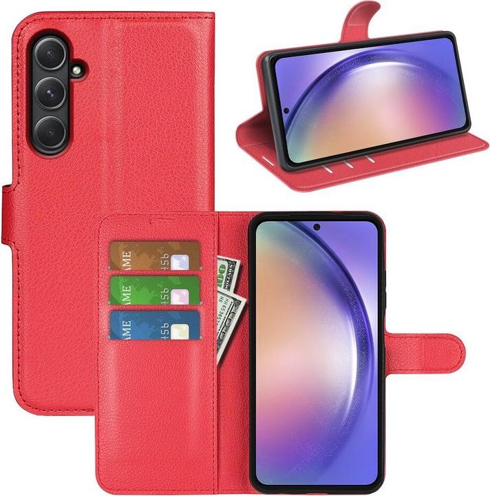 Produktbild Cover-Discount Galaxy A55 - Leder Etui Hülle rot (Samsung Galaxy A55)