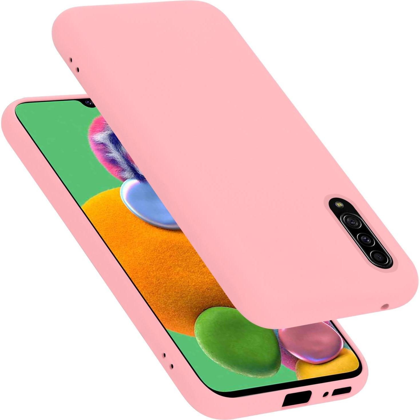 Cadorabo TPU Liquid Silicone Case Hülle für Samsung Galaxy A90 5G (Samsung Galaxy A90 5G), Smartphone Hülle, Rosa