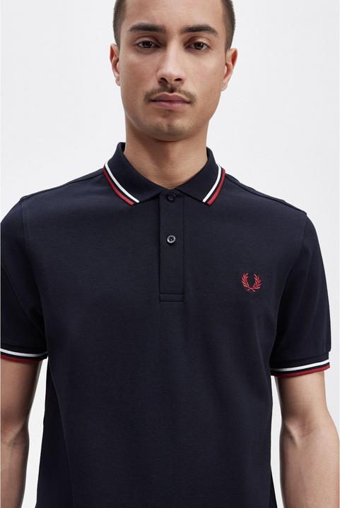 Produktbild Fred Perry Twin Tipped Polo Shirt Short Sleeve Navy (S)