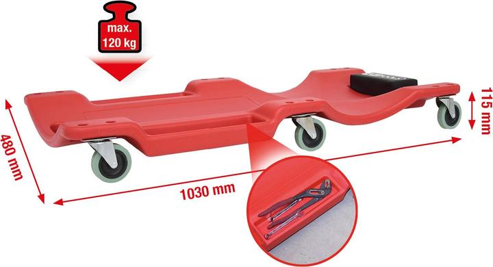 Produktbild KS Tools Fahrbare Liege, L1030xB480xH115mm (1x)