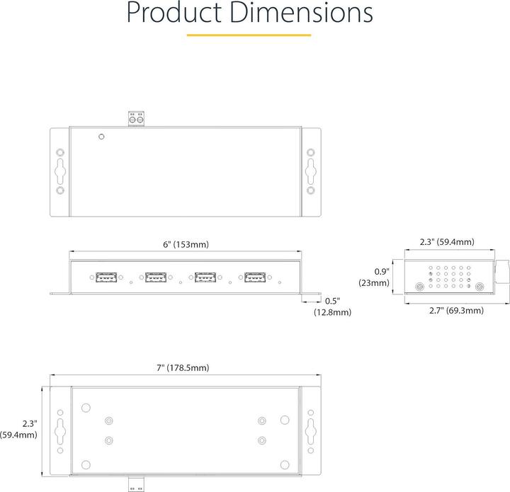 Produktbild StarTech INDUSTRIAL USB 3.0 5GBPS HUB (USB-B, 4 Ports)