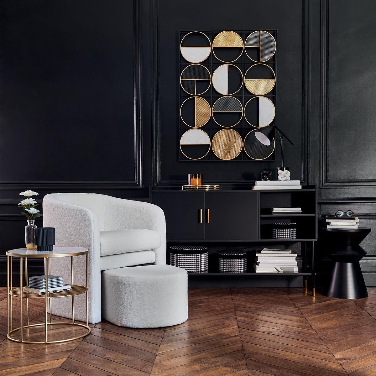 Thumbnail - Atmosphera, Kommode + Sideboard, Sideboard 2p Teddy, schwarz (120 x 40 x 80 cm)