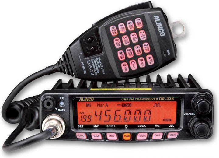 Actual product image Alinco UHF radio PNI DR-438-HE, 200CH, 400-470 MHz, DTMF, squelch, 13.8 V, 1024DCS-50CTCSS