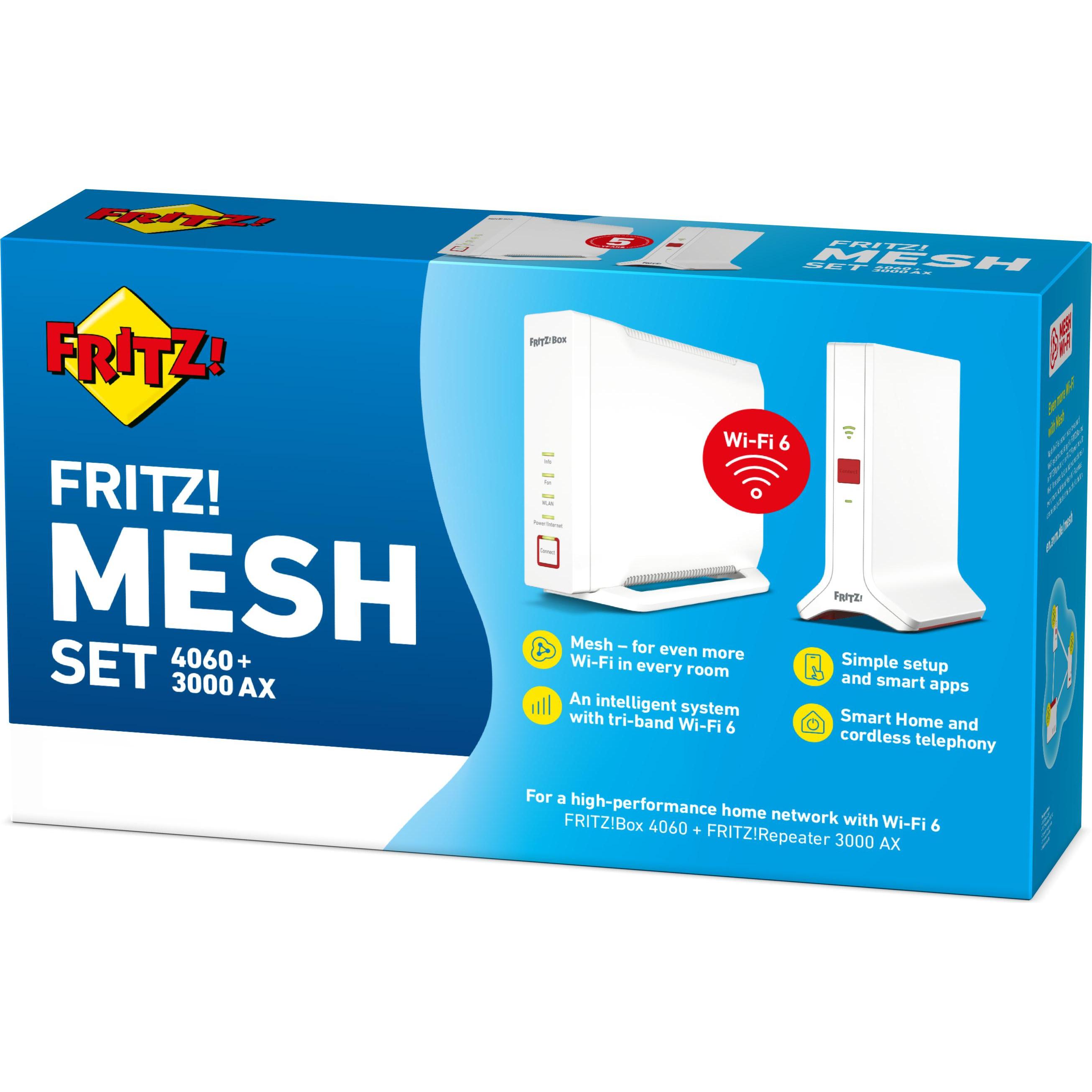 Thumbnail - AVM FRITZ! Mesh Set 4060 + 3000 AX International, Router, Weiss