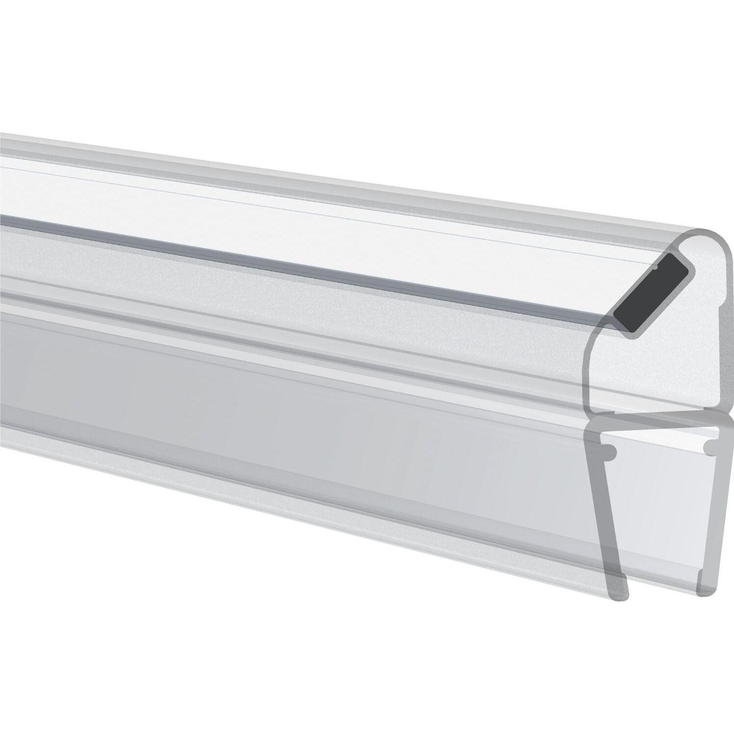 Rehau, Türbeschlag + Scharnier, Magnetprofil 180° für 6 - 8mm, mit Anschlag, 2010mm,Kunststoff transparent