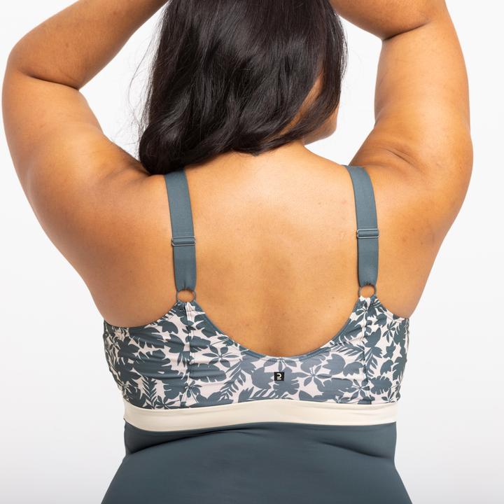 Image du produit Nabaiji Maillot de bain femme Mia Palm beige/kaki. Taille de bonnet D/E (46)