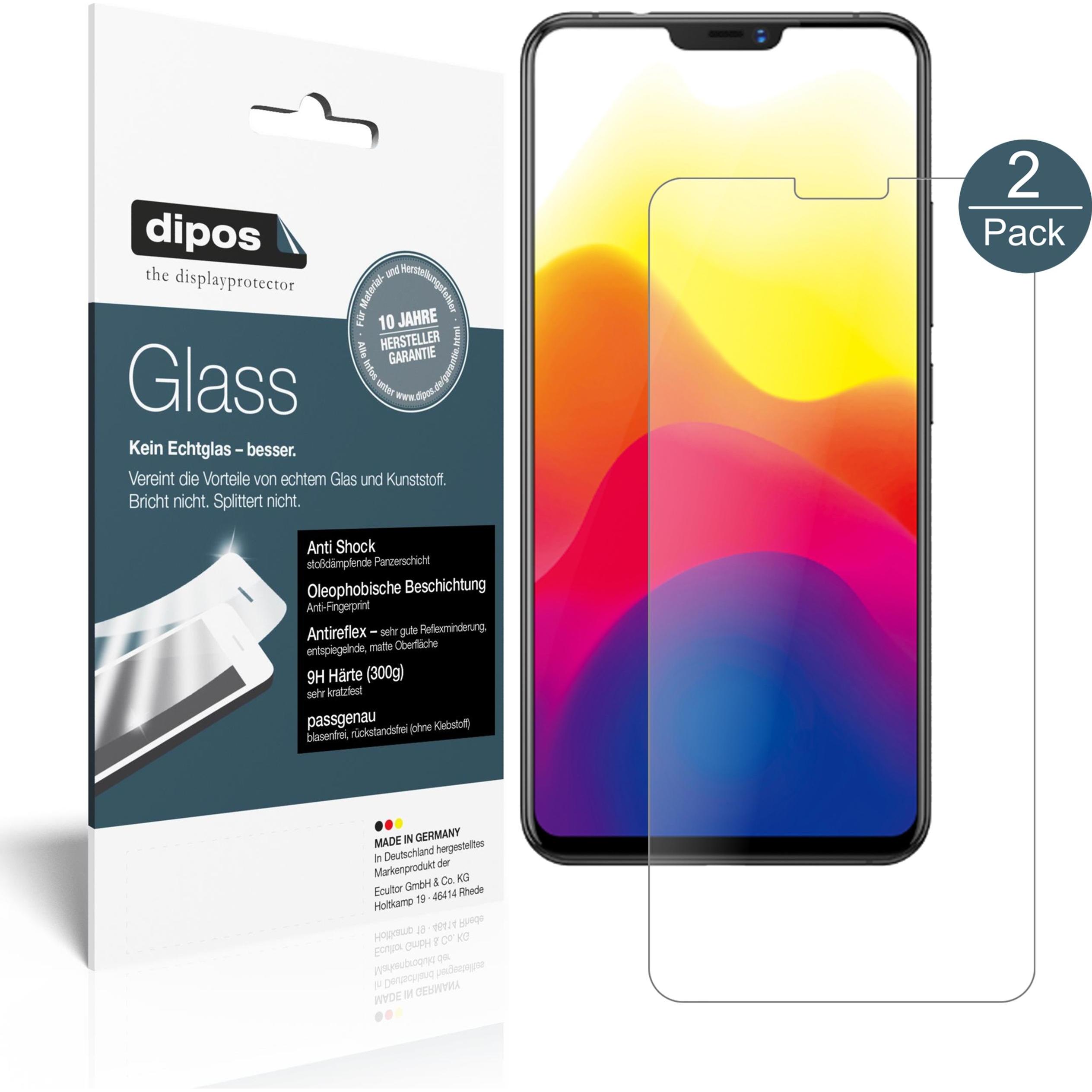 Dipos Displayschutz Anti-Shock (2 Stück, Vivo X21), Smartphone Schutzfolie, Transparent
