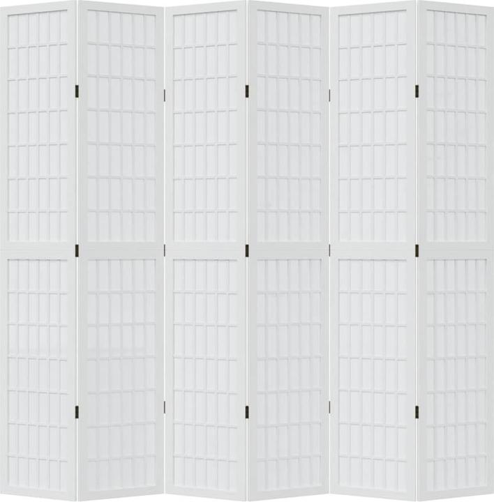 Produktbild vidaXL Raumteiler Paravent Trennwand Spanische Wand 6-tlg. Weiss Massivholz