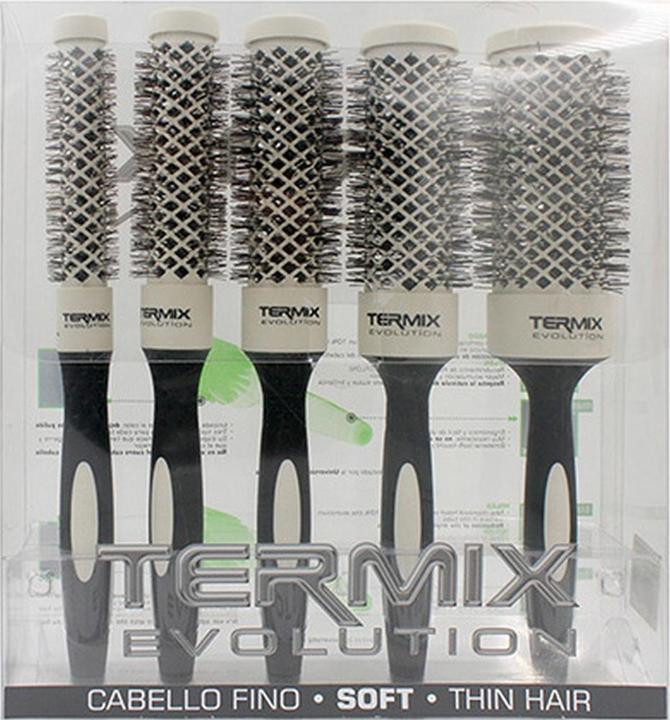 Actual product image Termix Evolution Soft Thermal Round Hairbrush with Ceramic Barrel for Salon Professionals - Set of 5