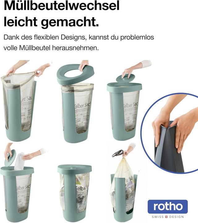 Actual product image Rotho Fabu afvalzakkenhouder 50L met deksel - groen (1038005092PCWS) (50 l)
