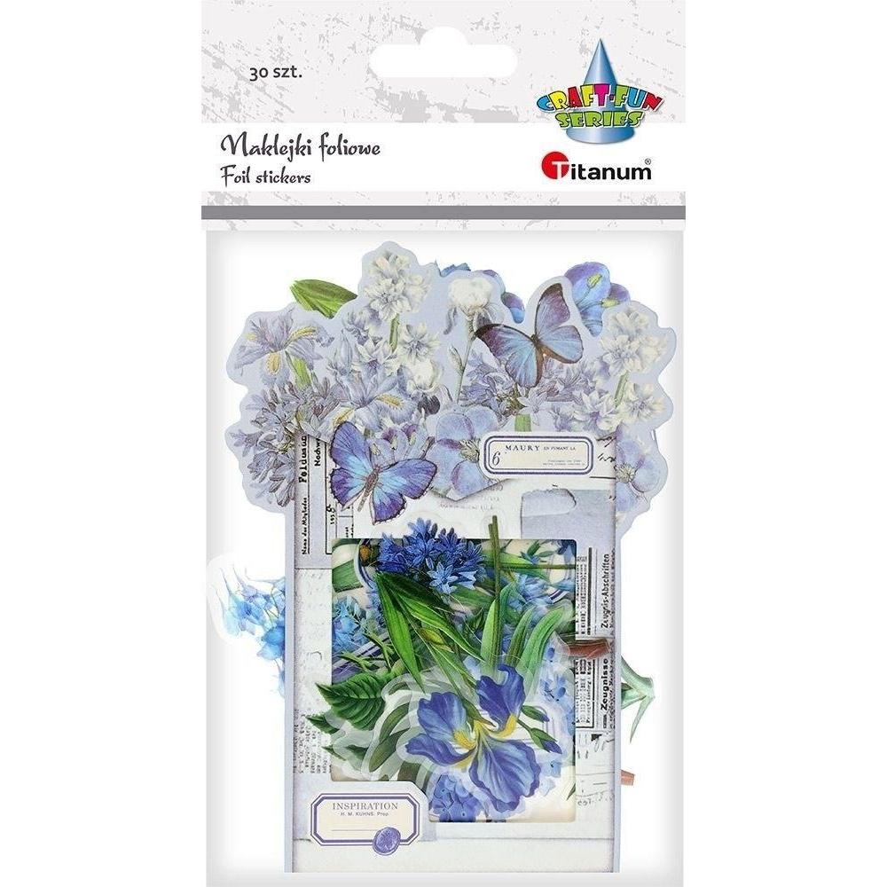 Titanum, Sticker, Folienaufkleber Blaue Blumen 30 Stk