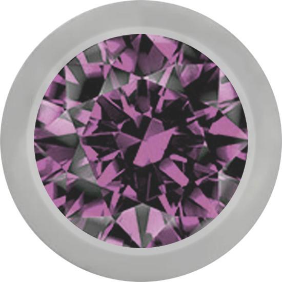Produktbild Star Piercing Micro Kugel silber mit Kristall hellviolett (Titan, ohne Messing)