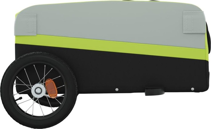 Actual product image VidaXL Fahrradanhänger Schwarz und Grün 30 kg Eisen,Farbe