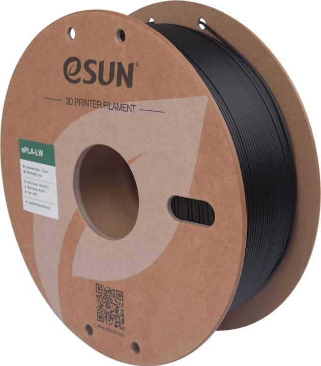 Image du produit eSUN ePLA-LW Noir Léger Filament 1.75mm 1Kg (PLA, 1.75 mm, 1000 g, Noir)