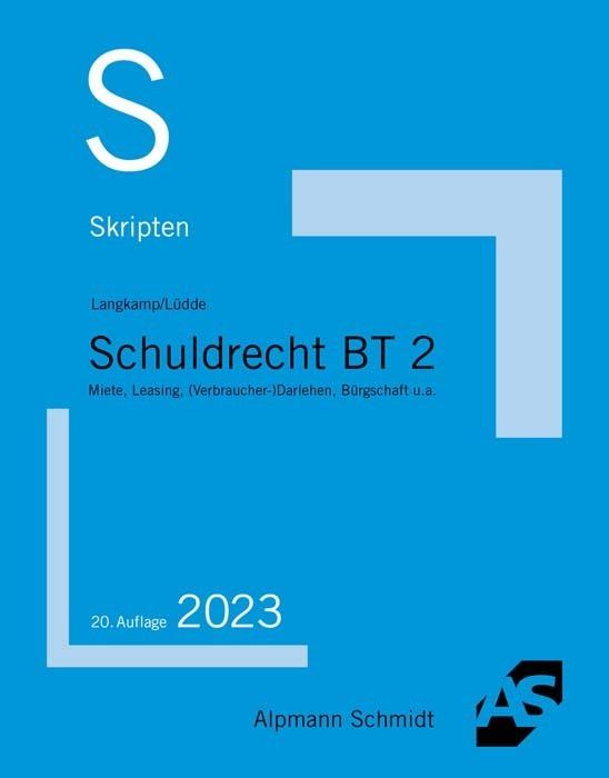 Actual product image Skript Schuldrecht BT 2 (German, Tobias Langkamp, Jan Stefan Lüdde, 2023)