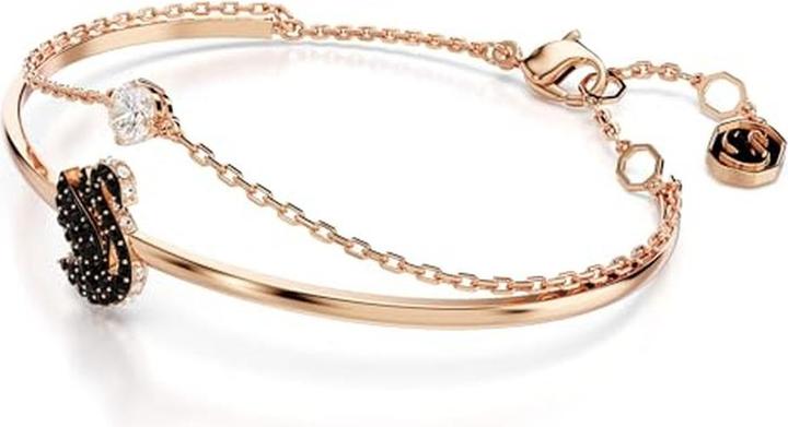 Immagine prodotto Swarovski Cigno Iconico Bangle Cigno Nero Oro Rosa (Metallo Swarovski)