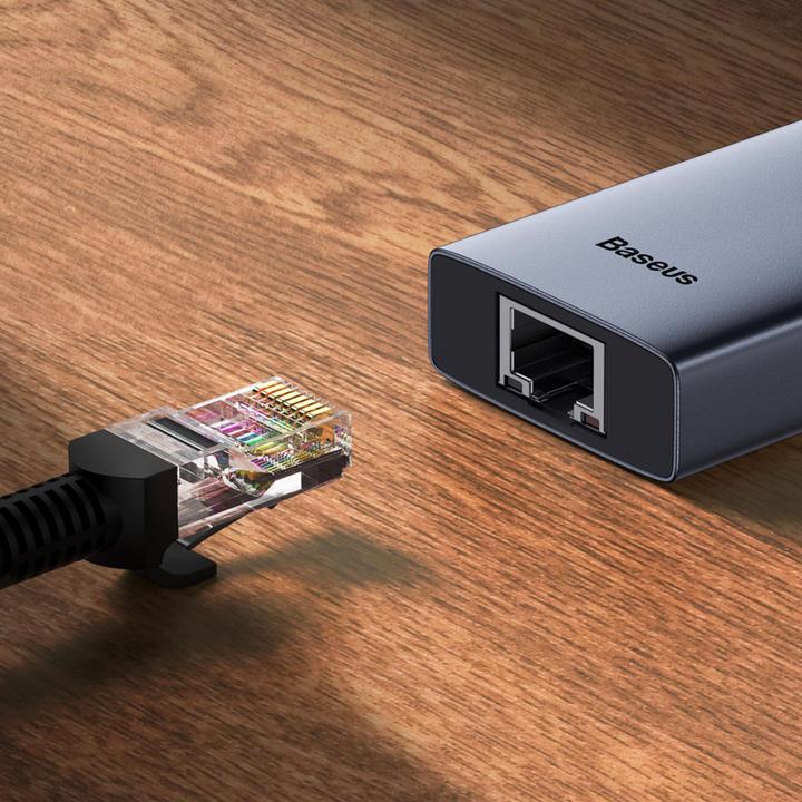 Produktbild Baseus Hub 7w1 UltraJoy 7-Port ( USB-C to 1xHDMI4K@30Hz + 2xUSB 3.0 + 1xPD +RJ45 + SD/TF3.0) (USB-C, 7 Ports)