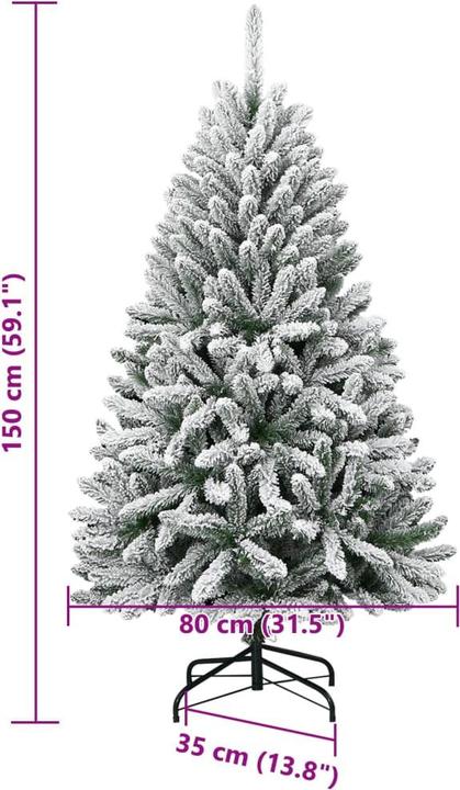 Produktbild vidaXL künstlicher klappbarer Weihnachtsbaum (150 cm)