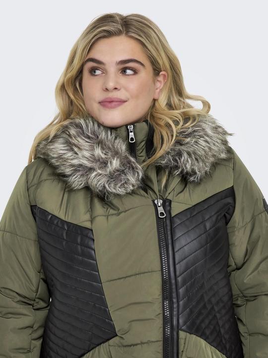 Immagine prodotto Only Cappotto curvy con cappuccio in pelliccia (S)