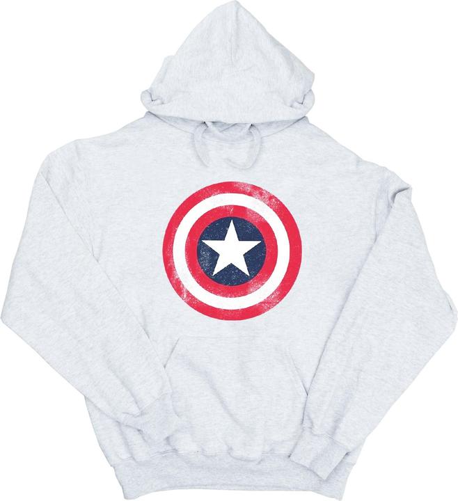 Actual product image Womens/Ladies Captain America Distressed Shield Hoodie (L)
