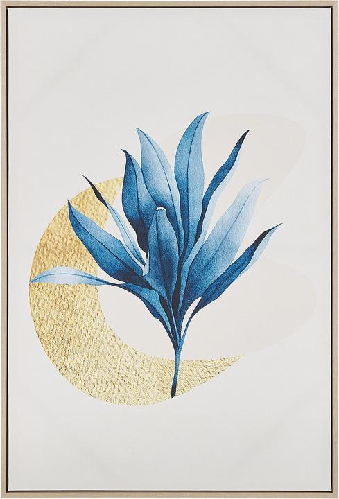 Immagine prodotto Beliani Quadro su tela con motivo vegetale beige / blu 63 x 93 cm CORVARO (63 x 93 cm)