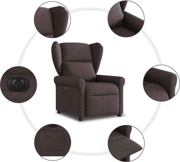 Immagine prodotto vidaXL Reclinabile elettrica in tessuto marrone scuro