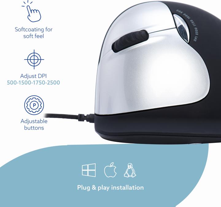 Produktbild R-Go Tools Ergonomische Maus HE Break Large Linkshändig (Kabelgebunden)