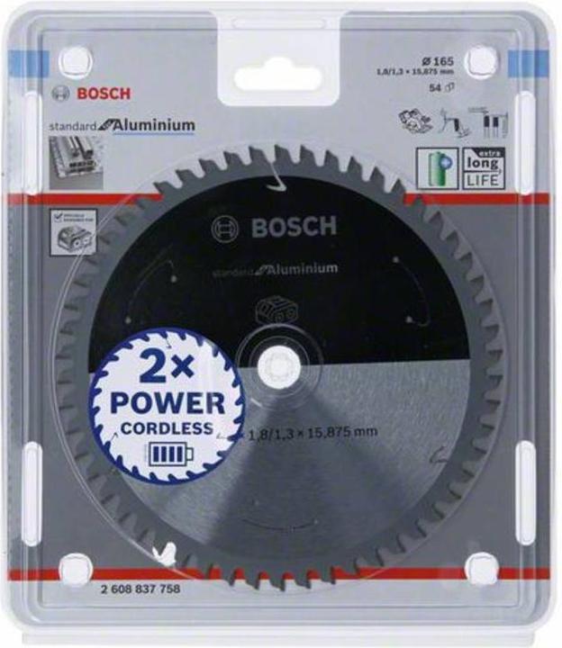 Productafbeelding Bosch Professional Zubehör Cirkelzaagblad Standaard voor Aluminium, 165x1,8/1,3x15,875, 54 tanden