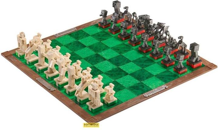 Noble Collection Minecraft Chess Set Overworld Eroi contro Mobs ostili