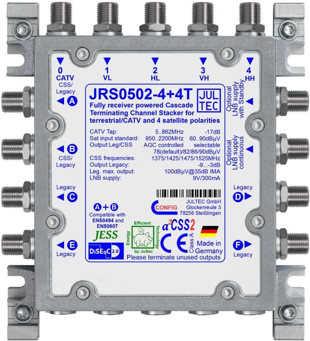 Jultec Einkabelumsetzer JRS0502-4+4T5 auf 2/4UB+4 (Antennenkabel)