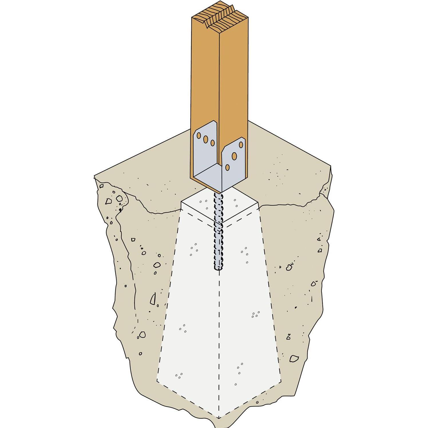 Thumbnail - Simpson Sst, Baubeschläge + Holzverbinder, Simpson PPU Pfostenträger (Stützenfuss) 90x60 mm Pfostenschuh feuerverzinkt (...