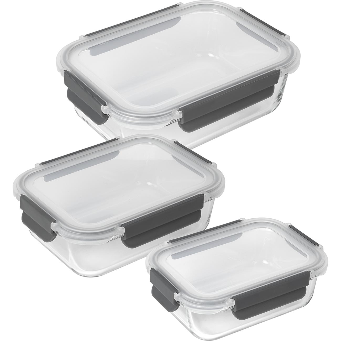 Kuhn Rikon Glasbehälter, Vorratsbehälter, Grau, Transparent