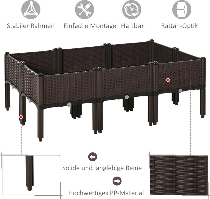 Produktbild Outsunny Hochbeet mit Abflusslöchern