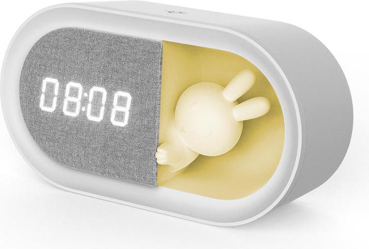 Forever Light Wecker mit LED-Hasen-Nachtlicht PURE FNL-05 INGRID weiss lang