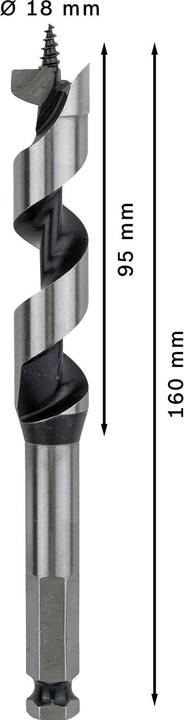 Produktbild Bosch Professional Zubehör PRO Wood Holzschlangenbohrer, 18 x 95 x 160 mm (11.1 mm)