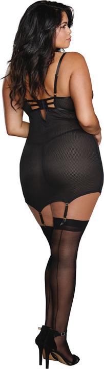 Actual product image Dreamgirl Fishnet Texture Power Mesh Garter Briefs (3XL)