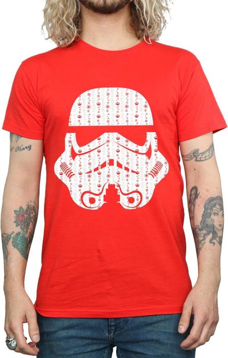Actual product image Star Wars Mens Christmas Stormtrooper Helmet T-Shirt (3XL)
