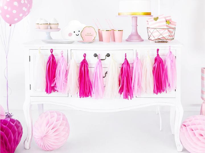 Actual product image Partydeco Garland tassels 1.5 m, Pink (12 pcs.)