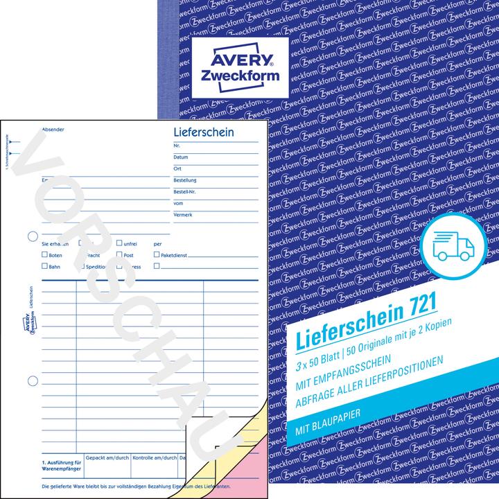 Avery Delivery notes with receipt (50 x)